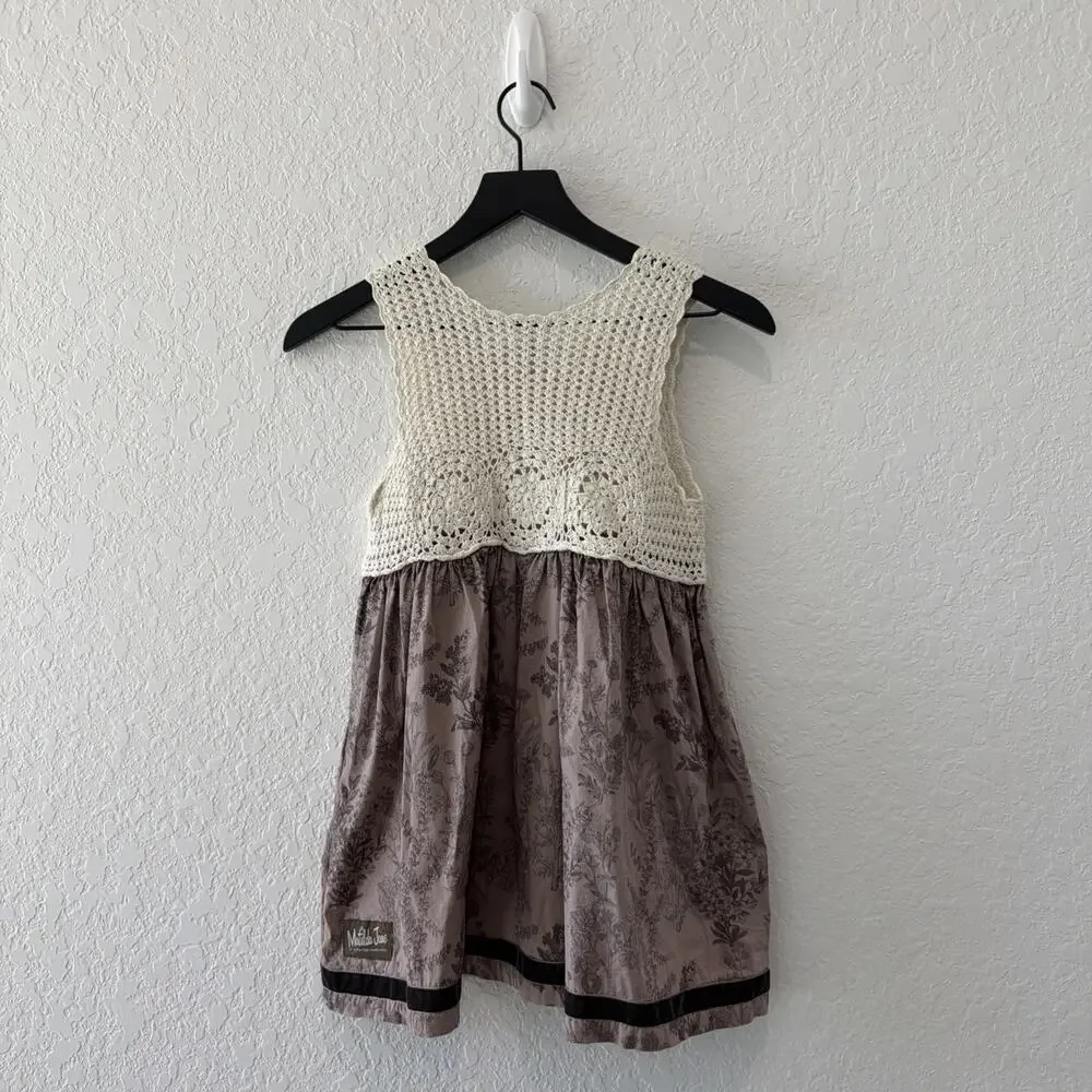 Matilda Jane Girls Crochet Floral Sleeveless You And Me Tunic Top Dress Size 12